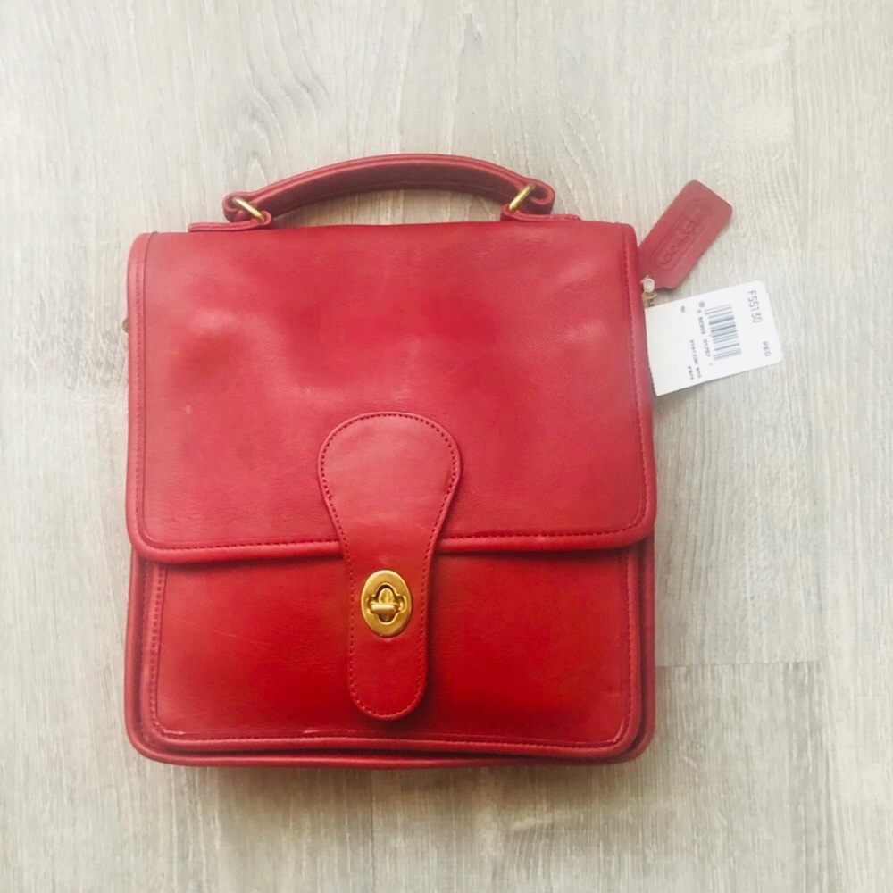 New, Never Used Vintage Red Leather Coach Crossbody Bag